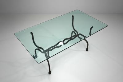 Wrought Iron Savonarola Dining Table Italy 1960s