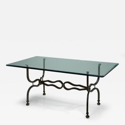 Wrought Iron Savonarola Dining Table Italy 1960s