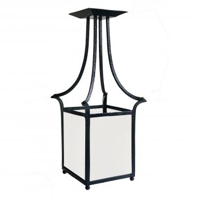 Wrought Iron Swedish Modern Classicism Lantern Fixture