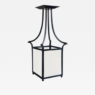 Wrought Iron Swedish Modern Classicism Lantern Fixture