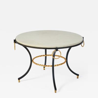 Wrought Iron Table with Gold Leaf Accents France 1950s