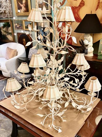 Wrought Iron Tree Branch Bird Chandelier