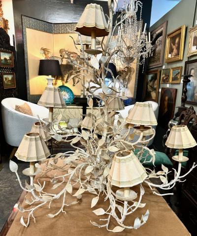 Wrought Iron Tree Branch Bird Chandelier