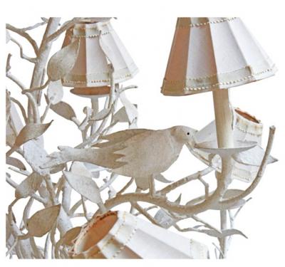 Wrought Iron Tree Branch Bird Chandelier