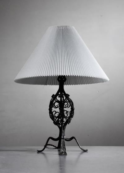 Wrought iron Austrian table lamp