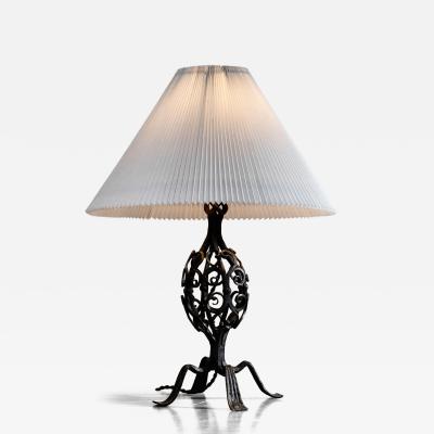 Wrought iron Austrian table lamp
