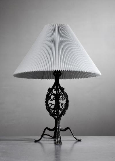 Wrought iron Austrian table lamp