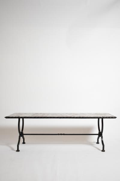 Wrought iron and marble coffee table 1940s 