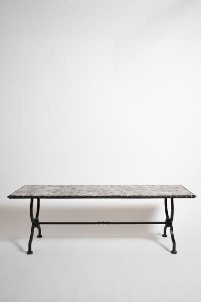 Wrought iron and marble coffee table 1940s 