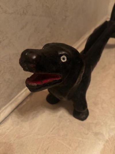Wrought iron dachshund boot scraper