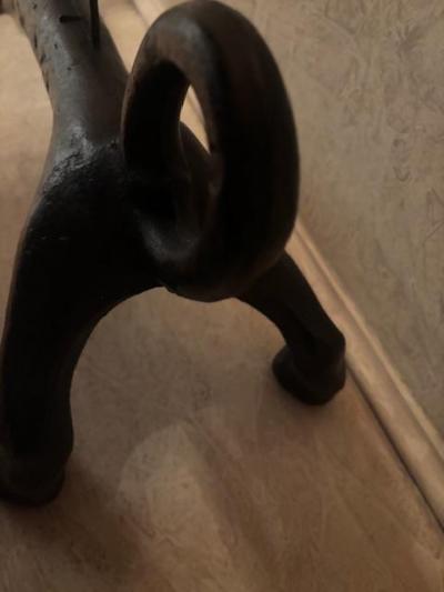Wrought iron dachshund boot scraper