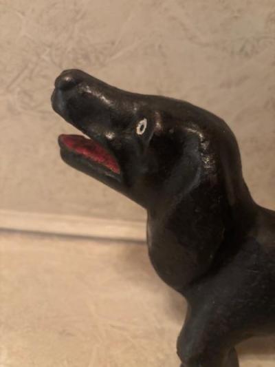 Wrought iron dachshund boot scraper