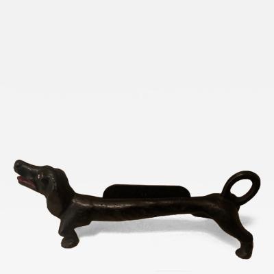 Wrought iron dachshund boot scraper