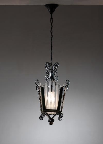 Wrought iron lantern pendant