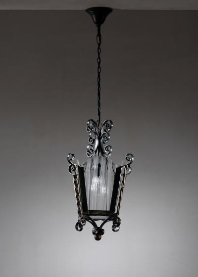 Wrought iron lantern pendant