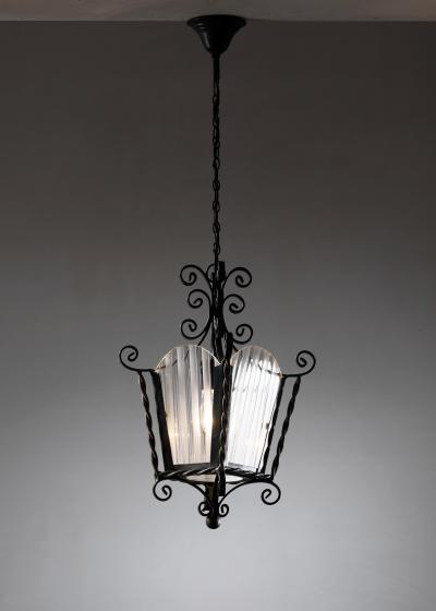 Wrought iron lantern pendant
