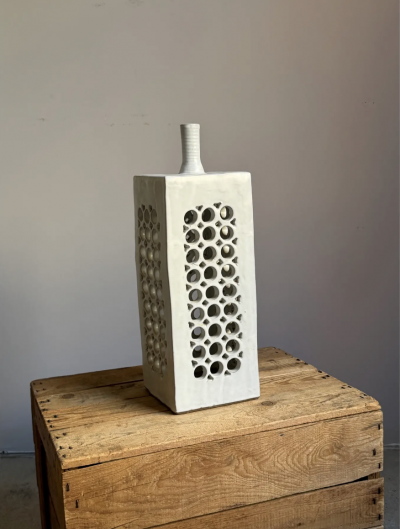 Wye Pottery Pierced Ceramic Vase England 1960s