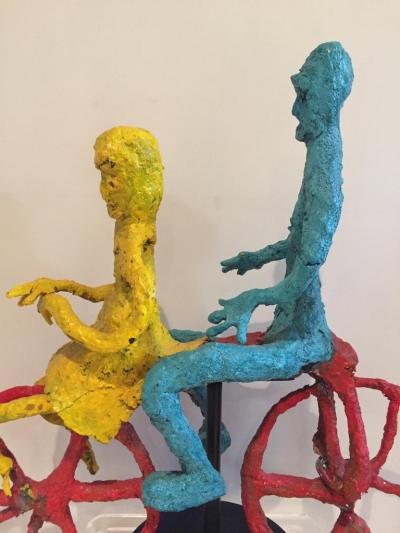 Wyona Diskin Wyona Diskin Couple Riding a Bicycle Large Sculpture