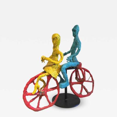 Wyona Diskin Wyona Diskin Couple Riding a Bicycle Large Sculpture