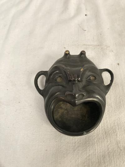 XIX Century bronze mask ashtray