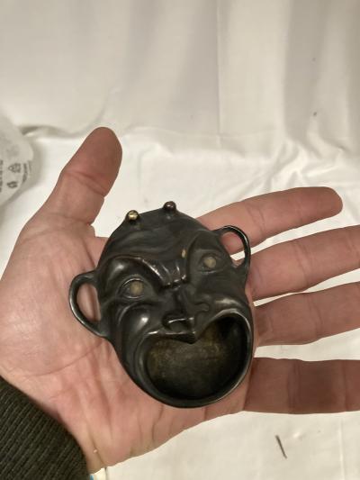 XIX Century bronze mask ashtray