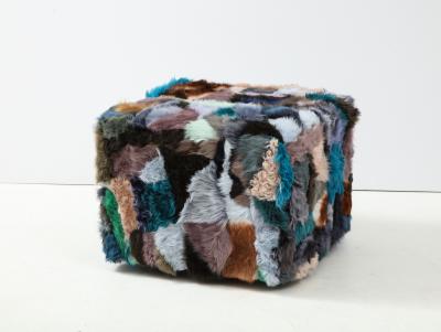 XL Sheepskin Patchwork Ottoman