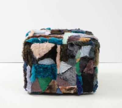 XL Sheepskin Patchwork Ottoman