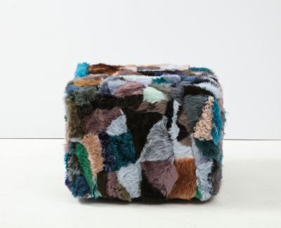 XL Sheepskin Patchwork Ottoman