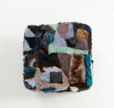 XL Sheepskin Patchwork Ottoman