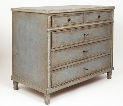 XX Century Neoclassical French Painted Chest