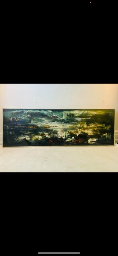 Xavier Gonzalez LARGE SCALE MODERNIST ABSTRACT PAINTING NEW JERSEY FLATS BY XAVIER GONZALEZ