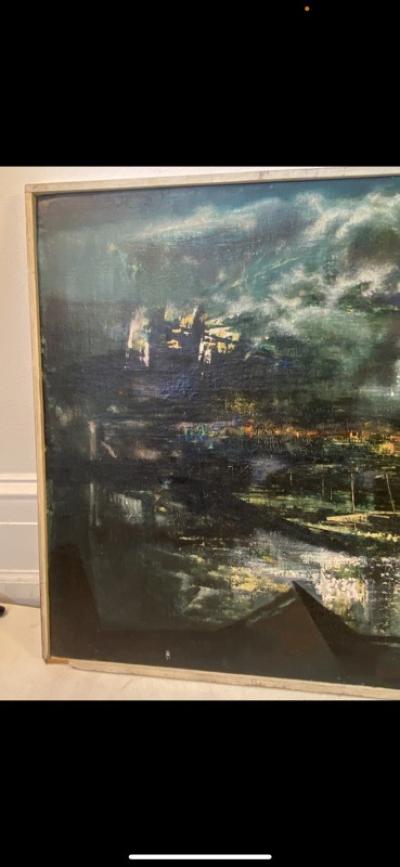 Xavier Gonzalez LARGE SCALE MODERNIST ABSTRACT PAINTING NEW JERSEY FLATS BY XAVIER GONZALEZ