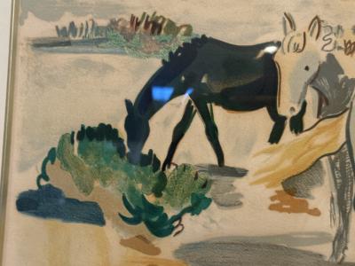 YVES BRAYER WILD HORSES IN CAMARGUE IN PROVENCE SIGNED LITHOGRAPH