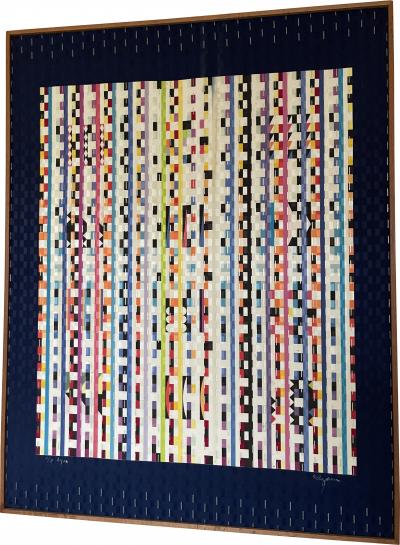 Yaacov Agam 1981 Silk tapestry by Yaacov Agam