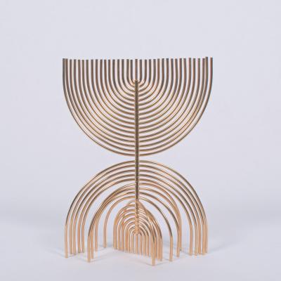 Yaacov Agam Menorah Yaakov Agam Kinetic Gold Plated Sculpture