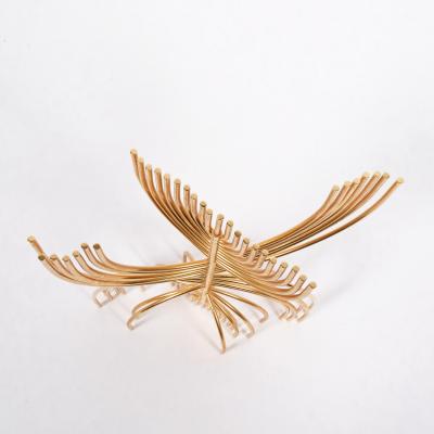 Yaacov Agam Menorah Yaakov Agam Kinetic Gold Plated Sculpture