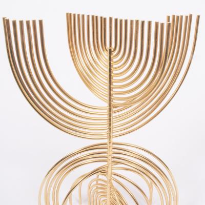 Yaacov Agam Menorah Yaakov Agam Kinetic Gold Plated Sculpture