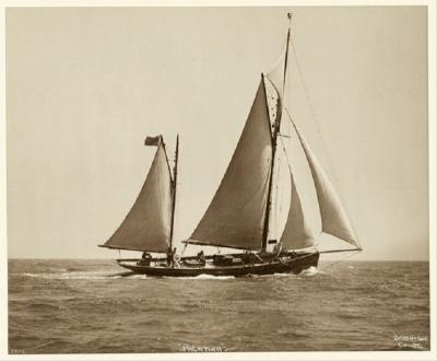 Yacht Palatina early silver photographic print by Beken of Cowes
