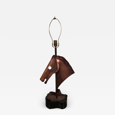 Yasha Heifetz Handsome Copper Heifetz Horse Head Lamp Midcentury Danish Modern