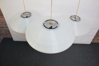 Yasha Heifetz Single Mid Century Modern Spun Plastic Rotaflex Pendant Lamp by Yasha Heifetz