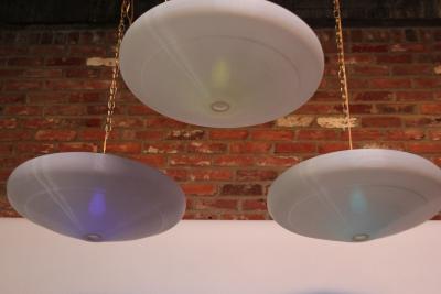 Yasha Heifetz Single Mid Century Modern Spun Plastic Rotaflex Pendant Lamp by Yasha Heifetz