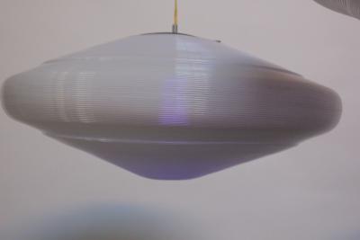 Yasha Heifetz Single Mid Century Modern Spun Plastic Rotaflex Pendant Lamp by Yasha Heifetz