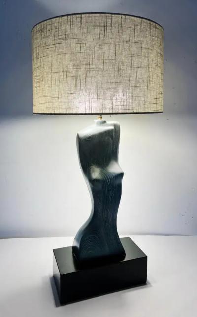Yasha Heifetz Yasha Heifetz Mid century Sculptural Nude Torso Table Lamp in Cerused Wood