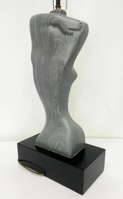 Yasha Heifetz Yasha Heifetz Mid century Sculptural Nude Torso Table Lamp in Cerused Wood