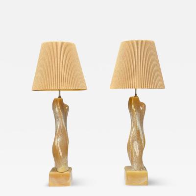 Yasha Heifetz Yasha Heifetz Style Ceramic Abstract Table Lamps USA 1960s