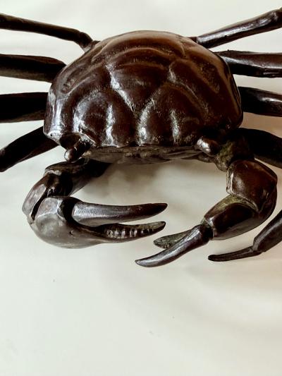 Yasunosuke VI Ryubundo Japanese Bronze Articulated Crab Okimono Meiji by Yasunosuke Ryubundo VI