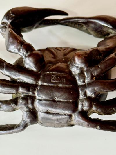 Yasunosuke VI Ryubundo Japanese Bronze Articulated Crab Okimono Meiji by Yasunosuke Ryubundo VI