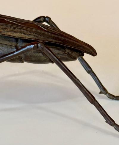 Yasunosuke VI Ryubundo Large Japanese Articulate Bronze Praying Mantis Jizai Yasunosuke Ryubundo VI