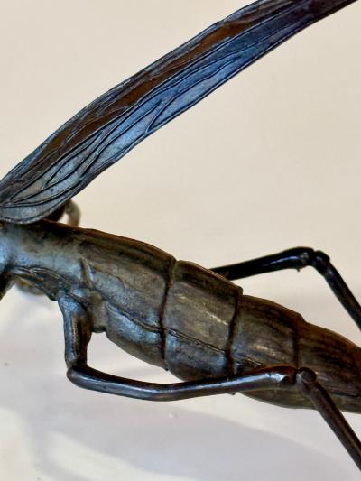 Yasunosuke VI Ryubundo Large Japanese Articulate Bronze Praying Mantis Jizai Yasunosuke Ryubundo VI