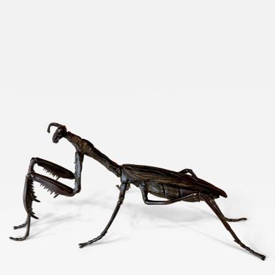 Yasunosuke VI Ryubundo Large Japanese Articulate Bronze Praying Mantis Jizai Yasunosuke Ryubundo VI
